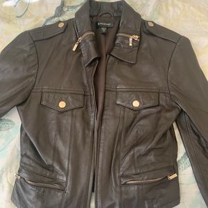 Brown leather jacket